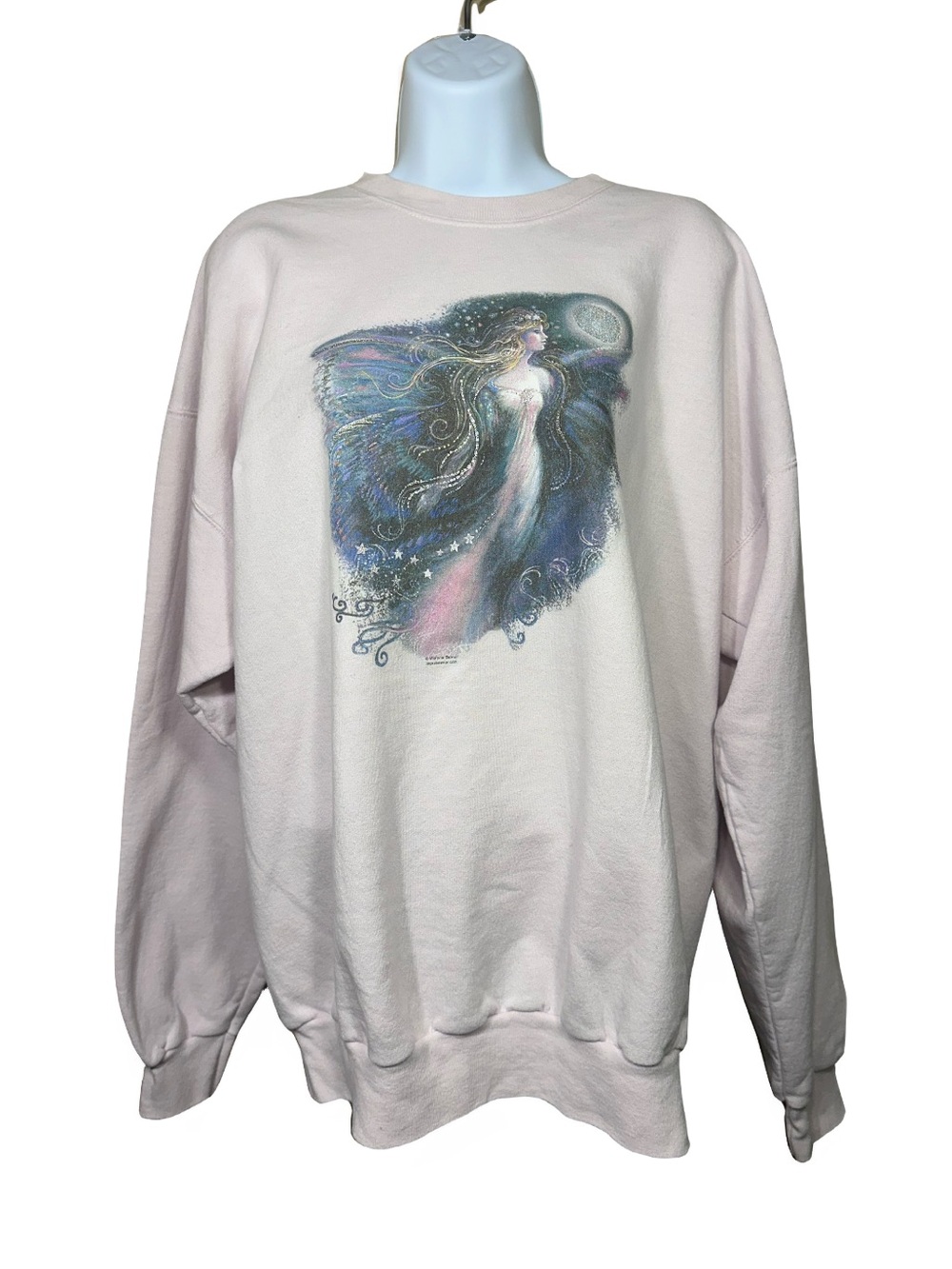 Rare VTG Y2K Marjorie Sarnat Whimsical
Fairy Sweatshirt Light Pink Hanes XL